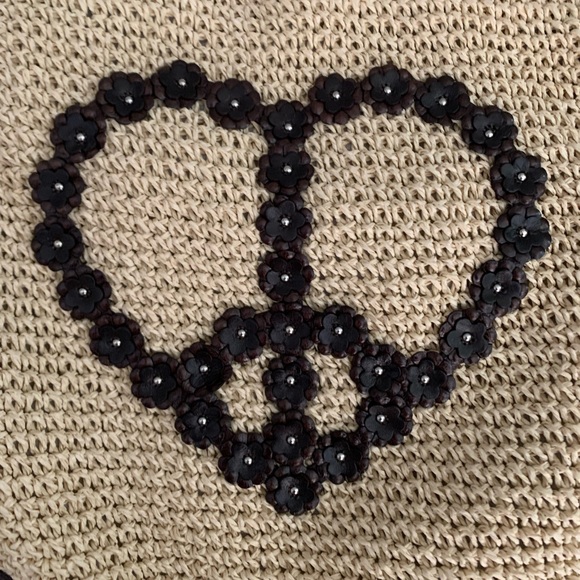 Brighton Peace Sign Brown Tote Purse - Picture 2 of 10